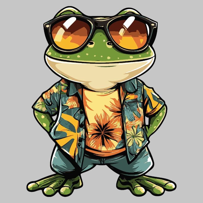 Frosch Comic Urlaub