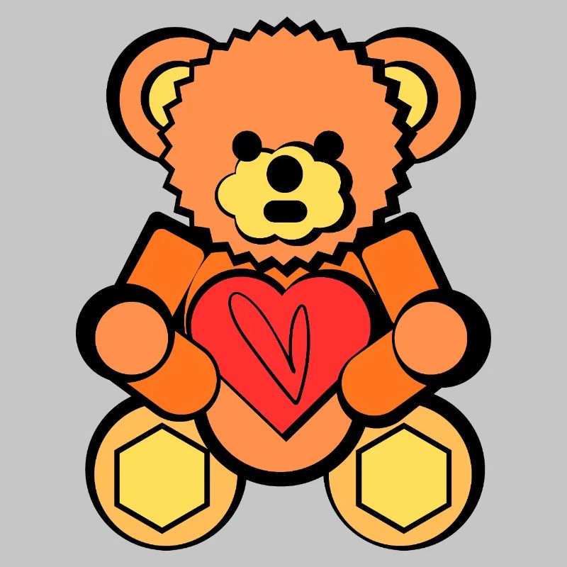 Bär mit Herz Block Art