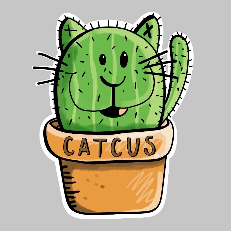 Catcus Cactus Cat - Chats - Cacti bande dessinée -Fun