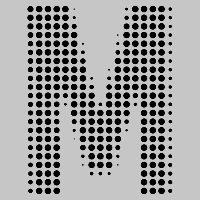 M letter dots initial letter gift