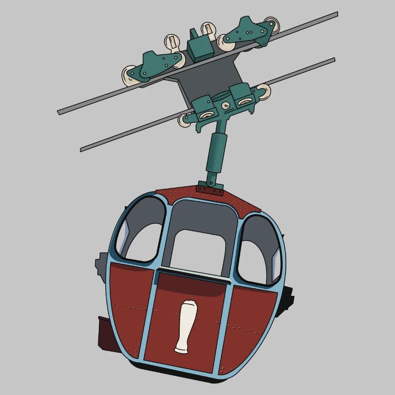 Seilbahn Gondel - Rot Weißbier