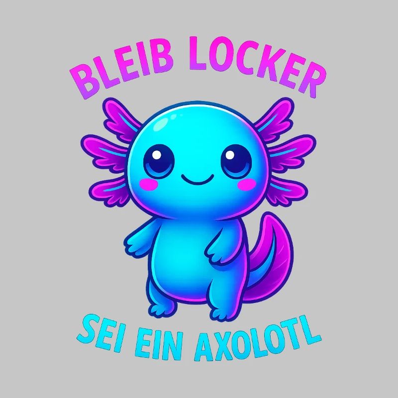 Bleib locker sei ein Axolotl | Neon Spruch Design