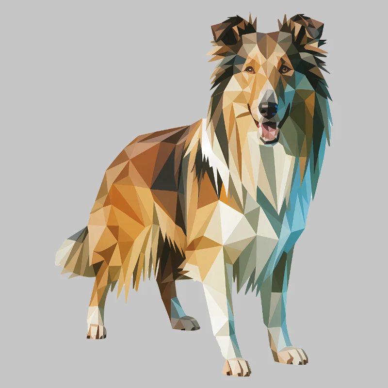 Border Collie - Cooles Low Poly Logo