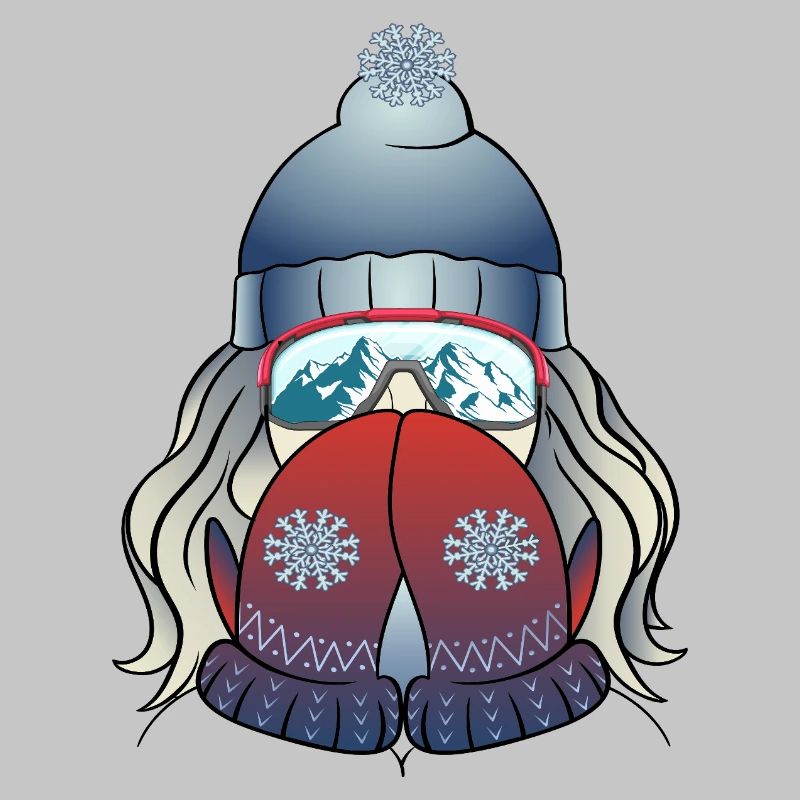 Wintermädchen mit Schneeflocke
