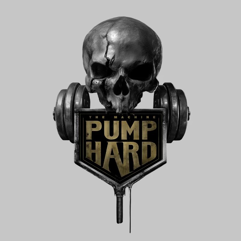 Schädel mit Hantel: Pump Hard