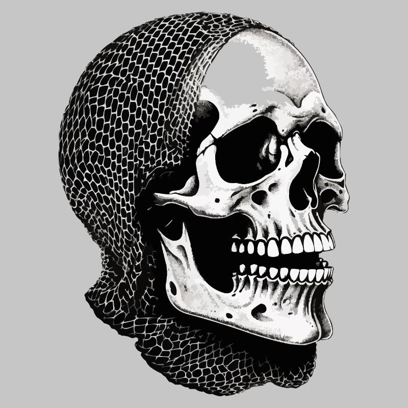 Skull in a net scarf