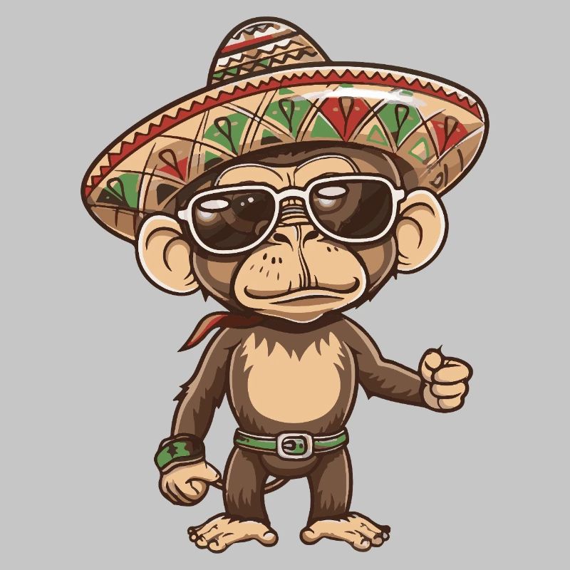 Affe Comic Lustig Sombrero