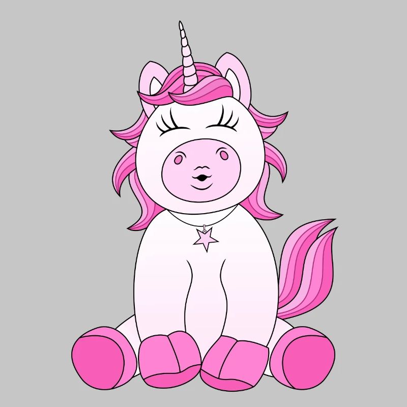 Douce Licorne avec un baiser rose