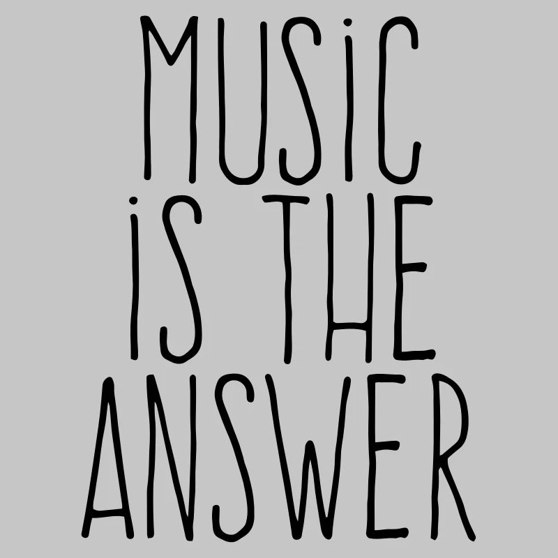 Music Is The Answer | Minimalist Hand-Drawn 