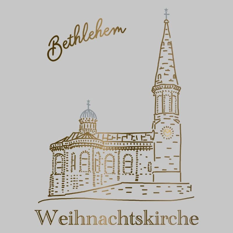 Weihnachtskirche Bethlehem, handgezeichnet