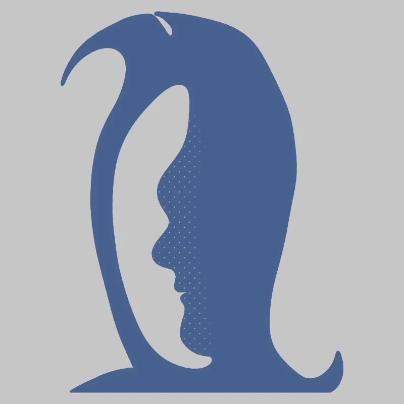 Ein Pinguin oder ein Gesicht in dieser lustigen optischen Täuschung