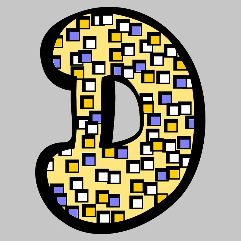 Buchstabe D mit Charakter