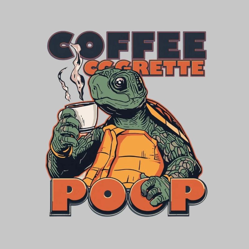 Lizard Schildkröte Kaffee Kippe Gaffel Zigarette