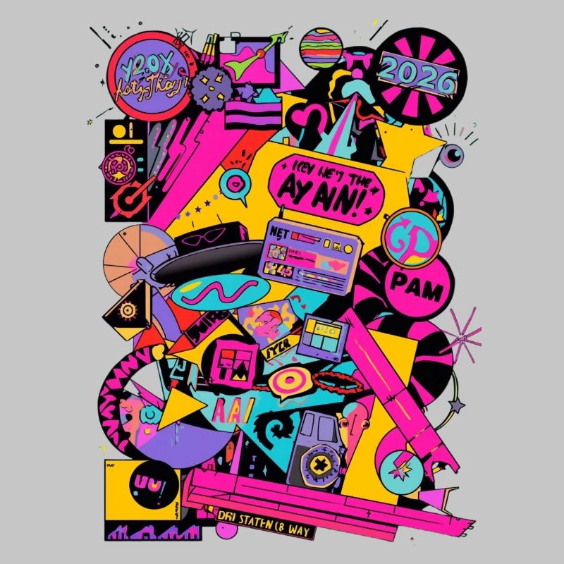 Neon Retro Pop Art Design 2000's 90's