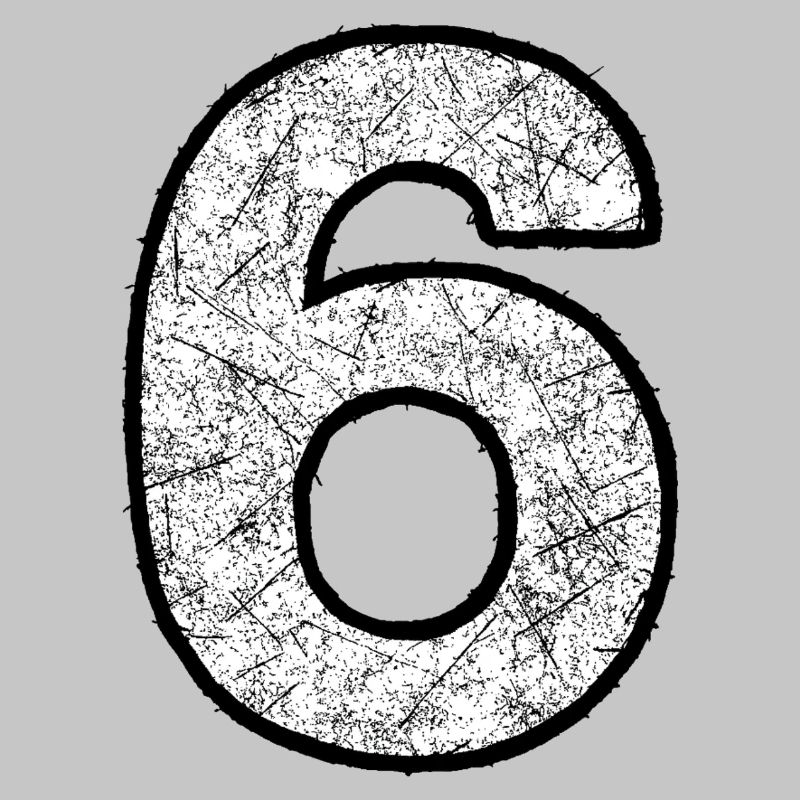 Six digits with scratch texture