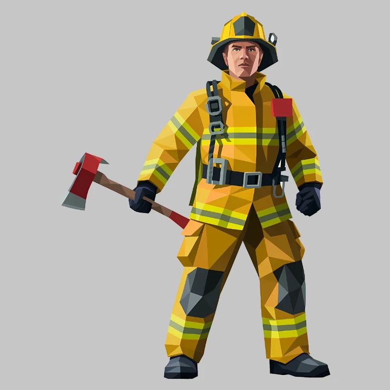 Firefighter - Cool Hero Logo