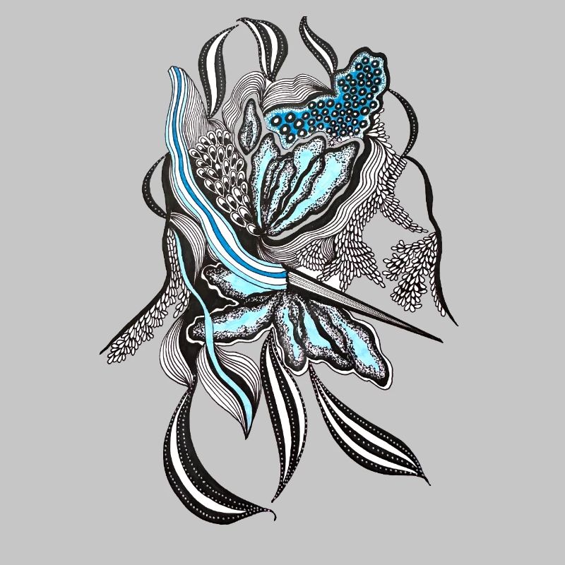 Conception de la ligne de fleur d’indigo