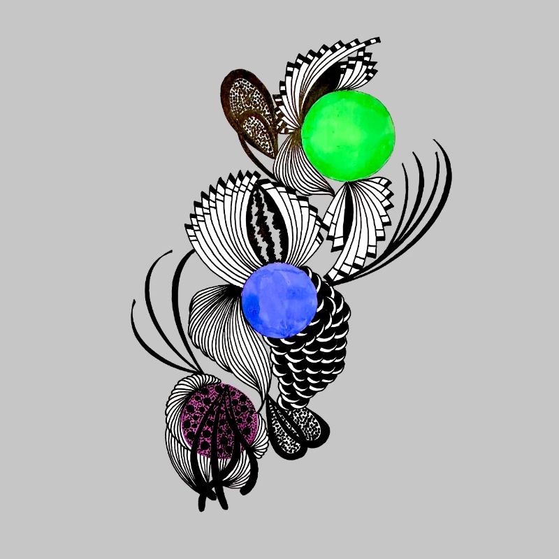 Alignez les fleurs avec des boules de couleur