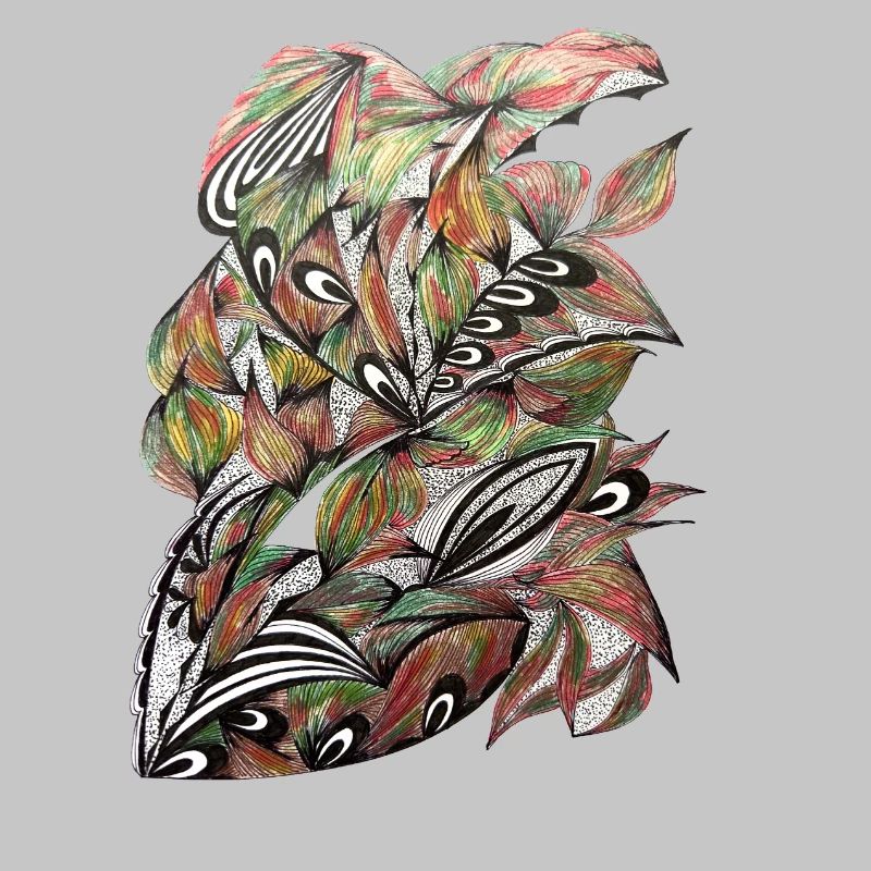 Vibrant Leaf Peacock Pattern