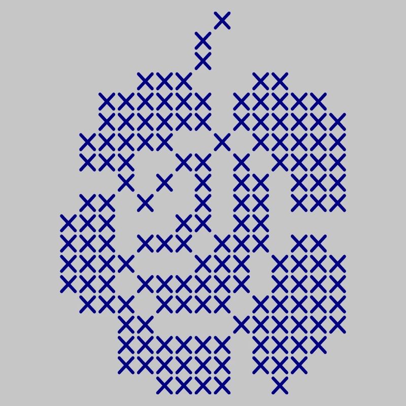 Blue Cross-Stitch Rose Pattern