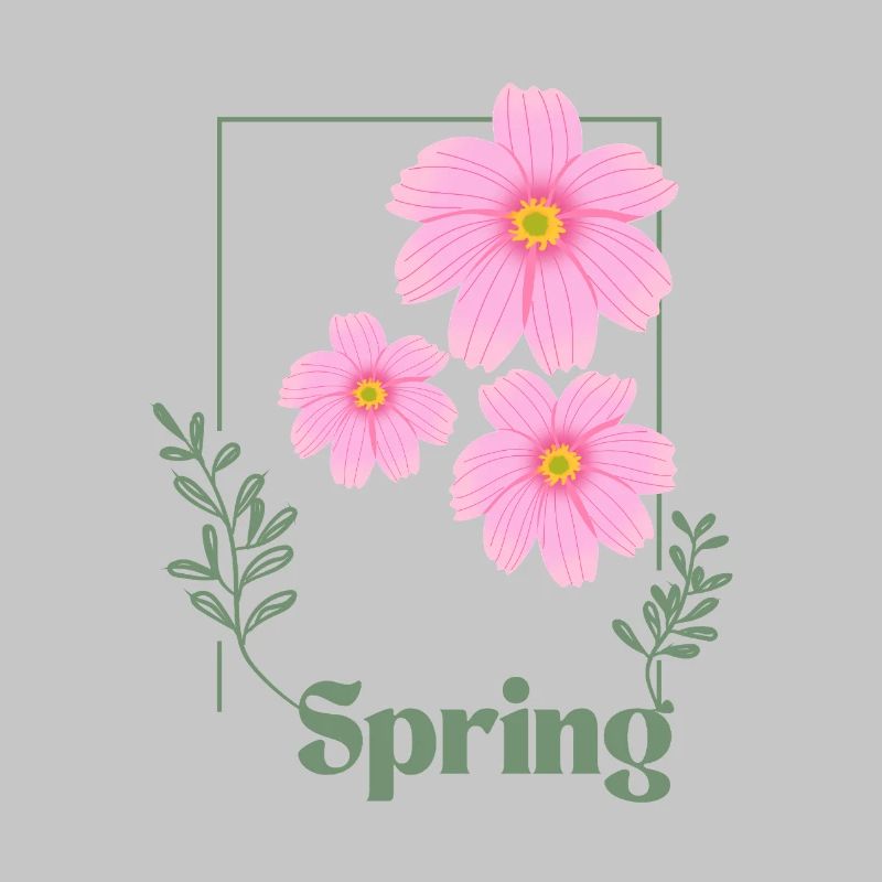 Spring Blumen Design Rosa