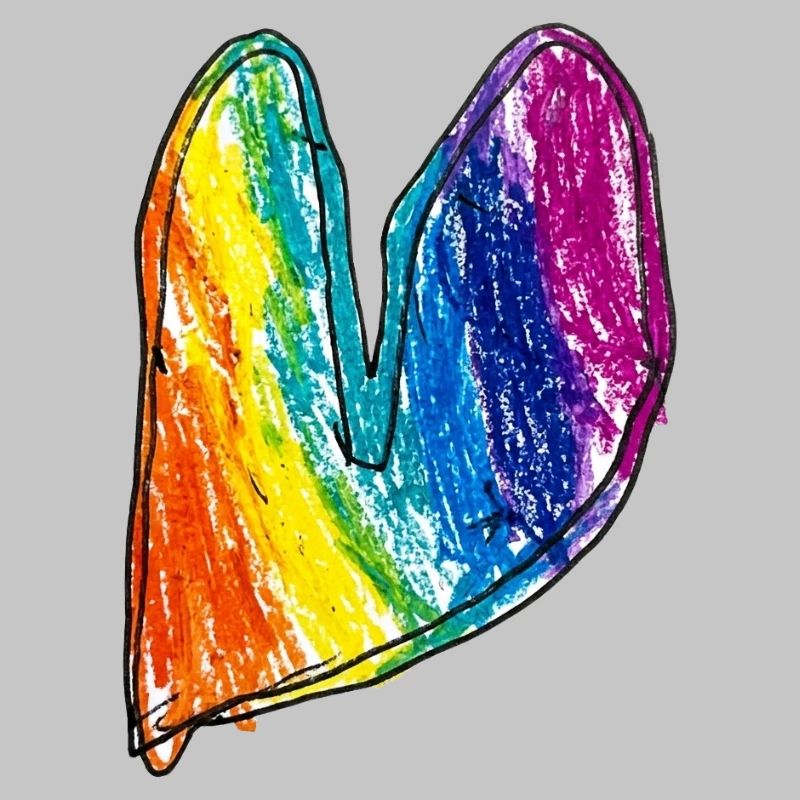 Regenbogen Herz Wachskreide