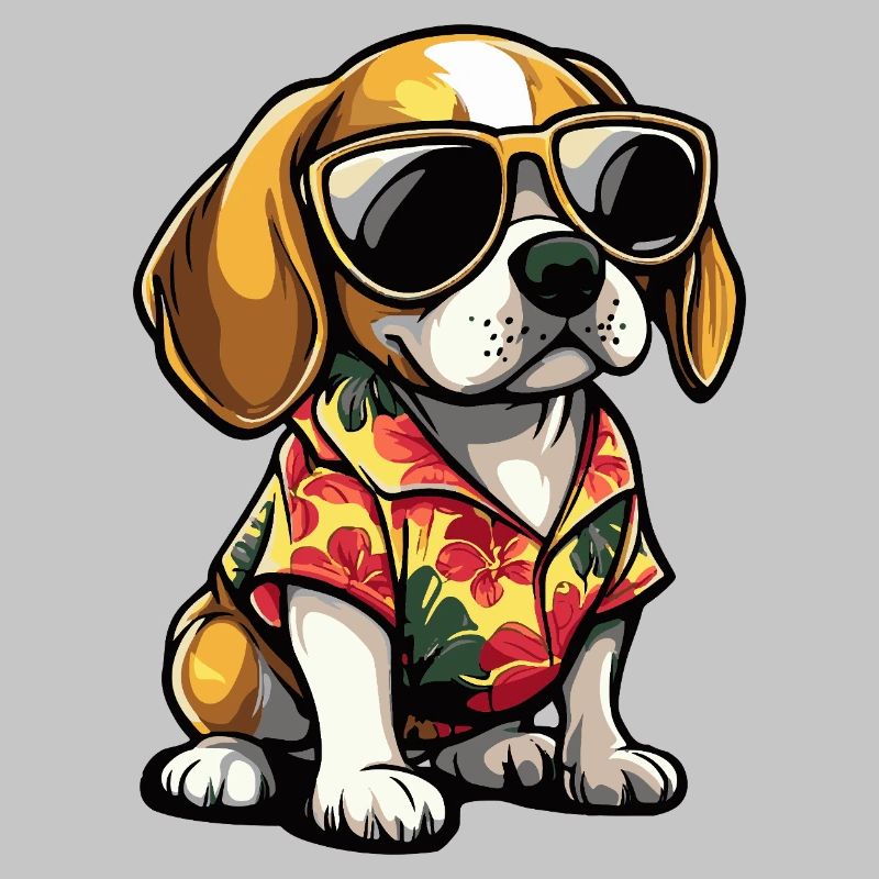 Beagle Hund Comic Urlaub