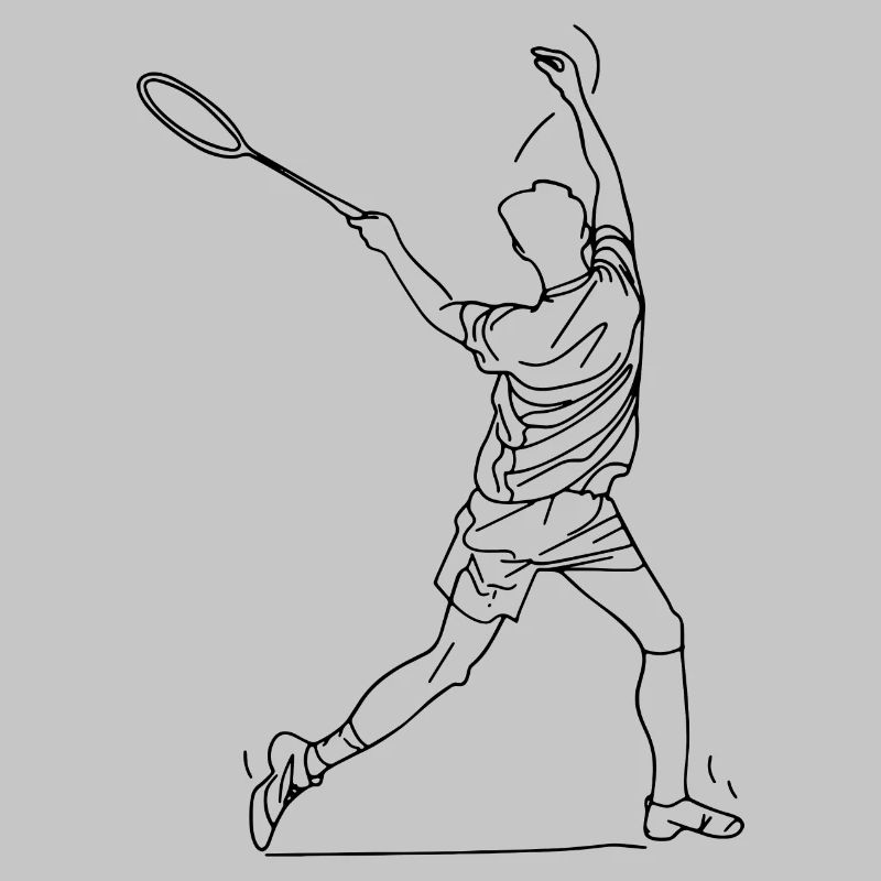 Badminton Player Drawing