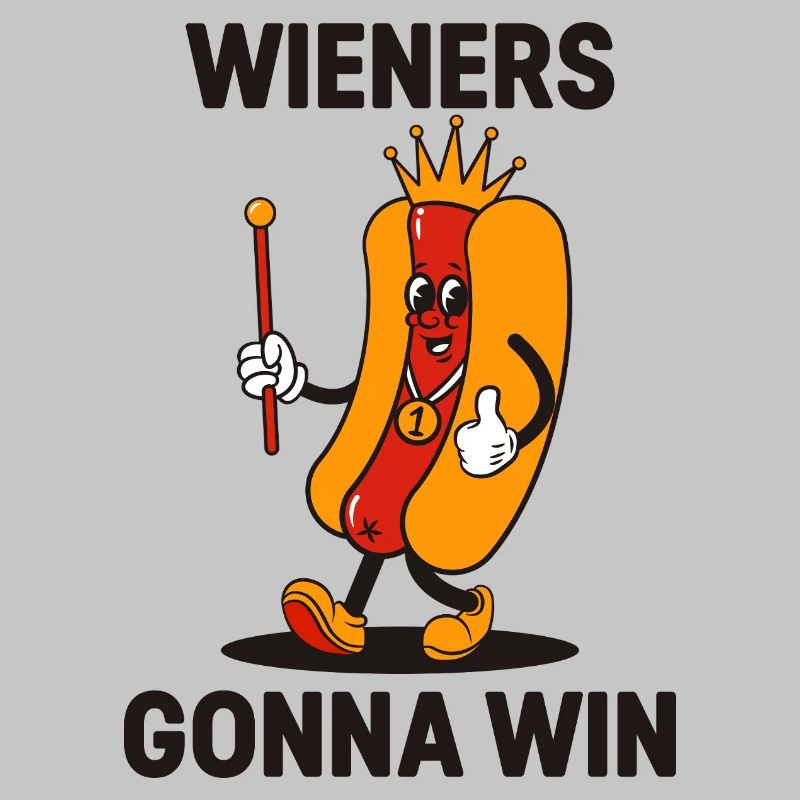 Die Gewinner gewinnen das BBQ-Hotdog-Maskottchen