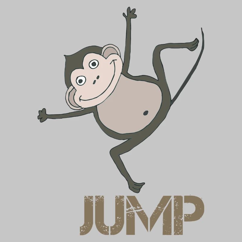 Playful monkey with jumping motif