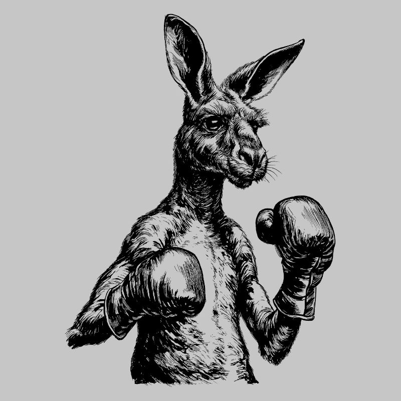 Känguru mit Boxhandschuhen schwarz :)