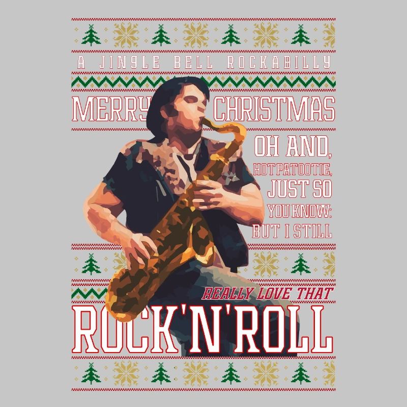 Rockabilly-Weihnachts-Rock'n'Roll-Hässlicher Weihnachtspullover