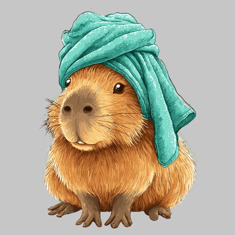 Capybara with cloth