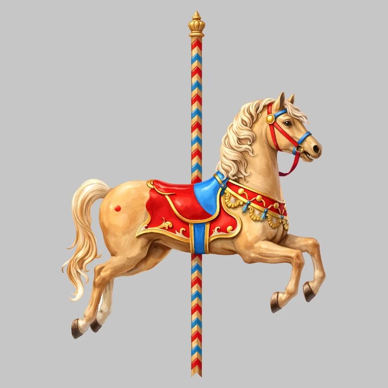 Klassisches Karussellpferd Illustration