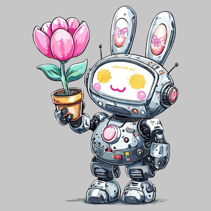 Robo-Lapin avec Fleur