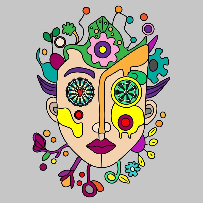 Kaleidoscopic split face