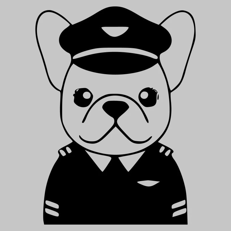 Frenchie Pilot Uniform Schwarz
