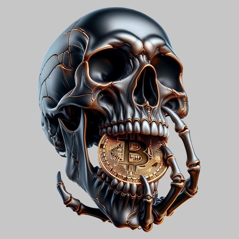 Bitcoin Skull Dark Crypto Design