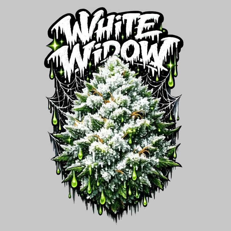 White Widow Cannabis Graffiti Print