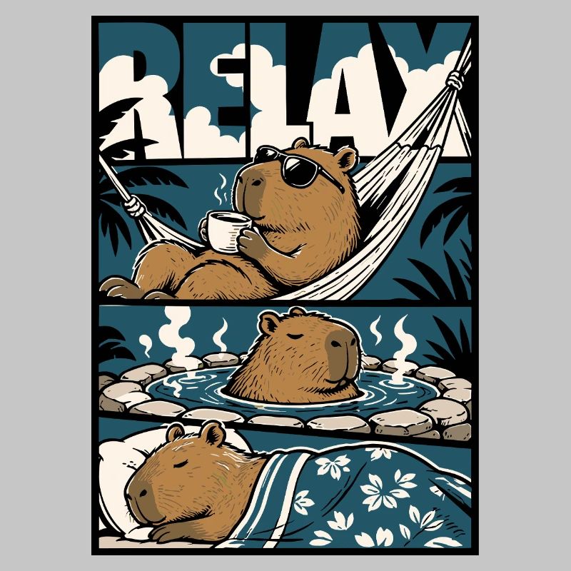 Motif de bien-être Relax Capybara
