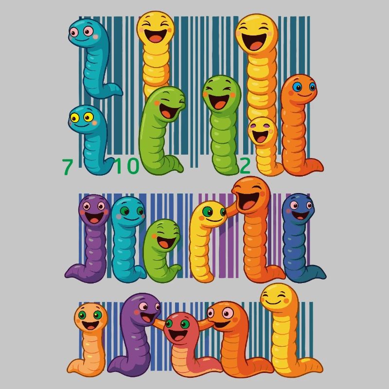 Bunte Wurm-Barcode-Kollektion