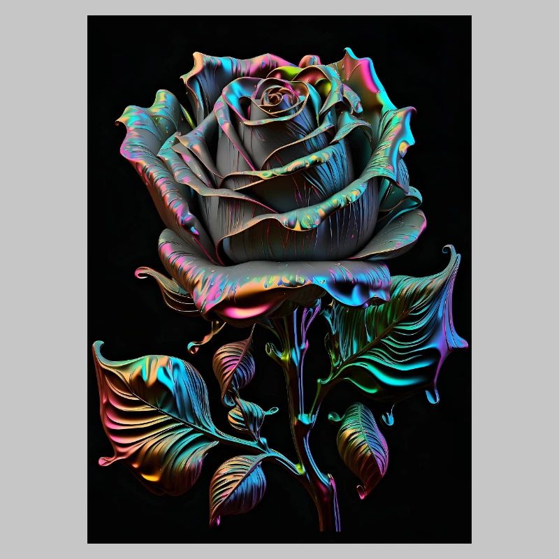 Regenbogenrose Metallisch