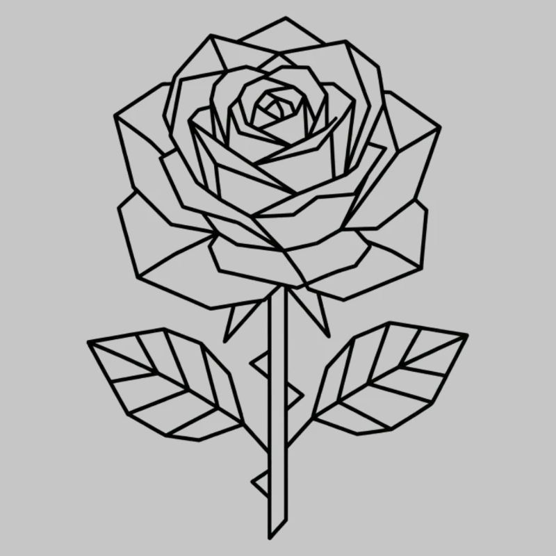 Rose géométrique – Art polygonal