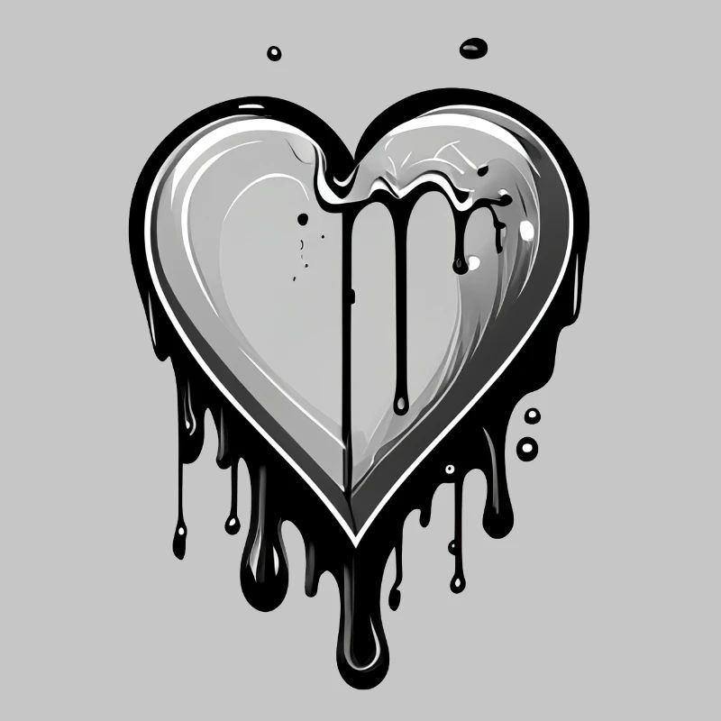 Molten Graffiti Heart with Drops