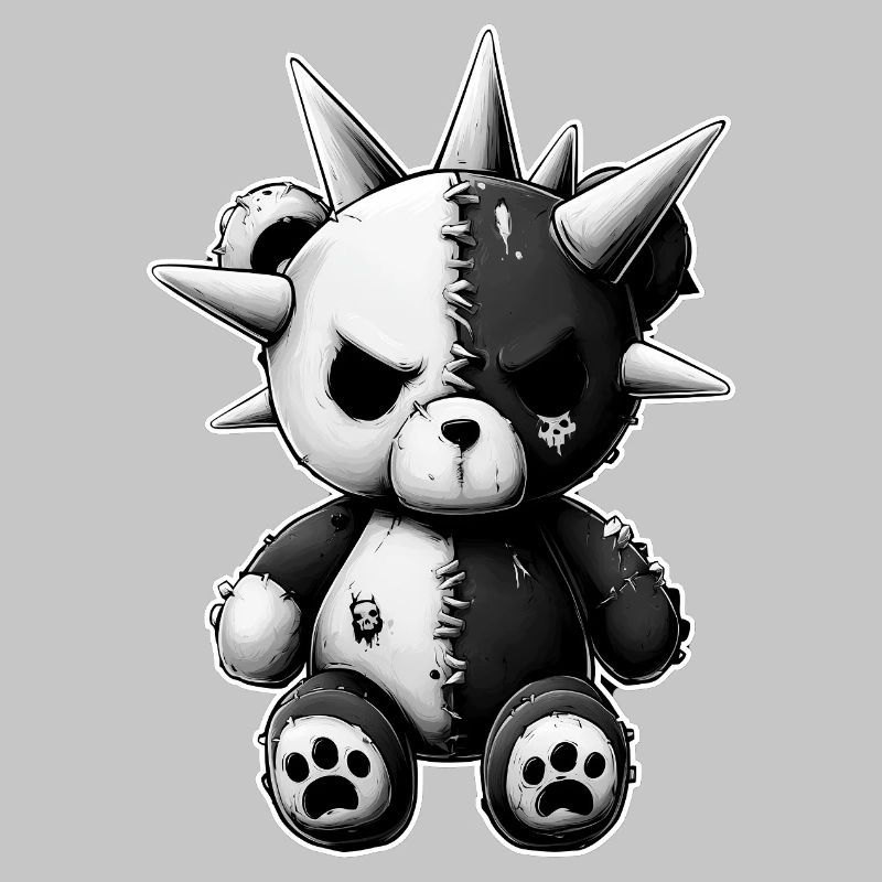 Split Skull Plush Bear Punk