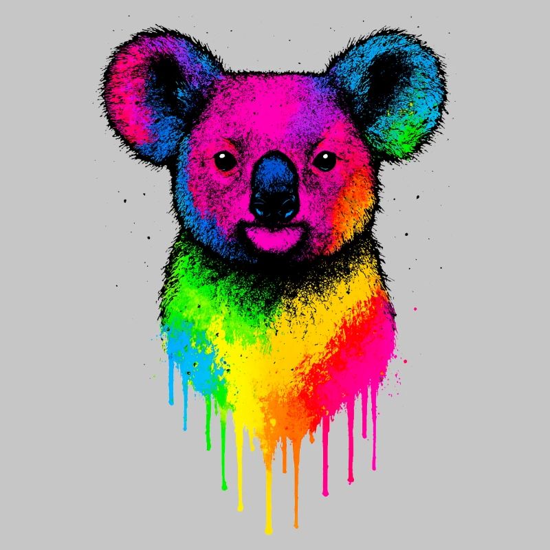 Éclaboussures de néon Koala arc-en-ciel