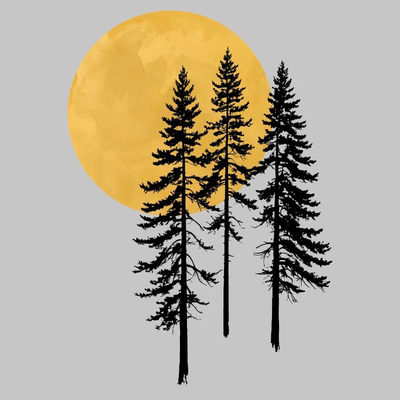 Sunset Pine Silhouette