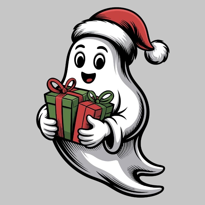 Weihnachtsgeist mit Geschenk