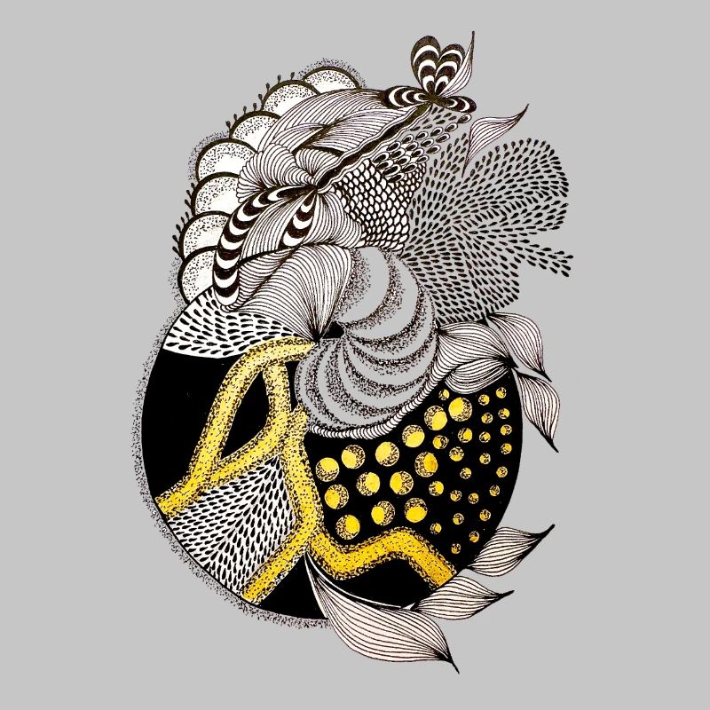 Fish pattern with gold accent