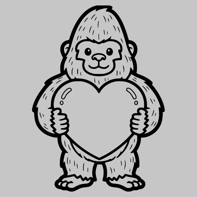 Gorilla with a heart – strong and loving at the same time